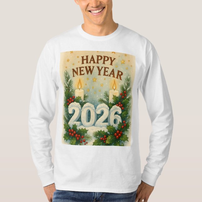 T-shirt cozy 2026 happy new year Long Sleeve (Devant)