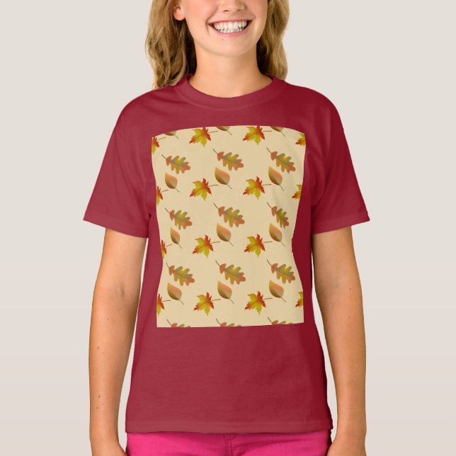 T-shirt Cozy autumn maple leaves oak leaves   (Devant)