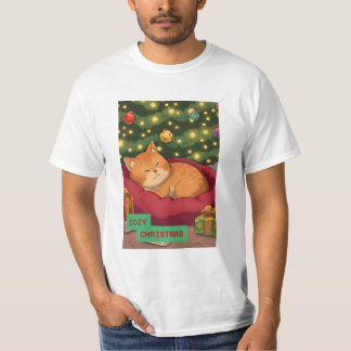 T-shirt Cozy Christmas with an Orange Cat