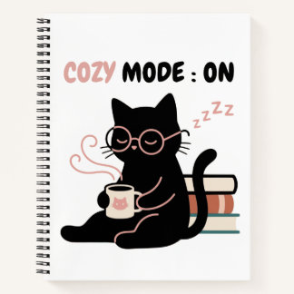 T-shirt Cozy Mode On Joli Chat Noir Café Livres
