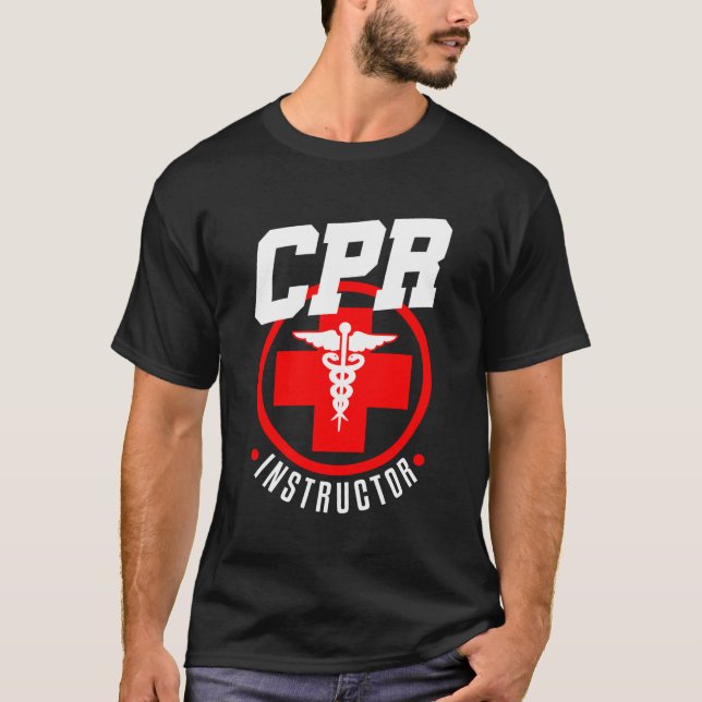 T-shirt Cpr Instructeur Enseignant Premiers Soins Aed Entr (Devant)