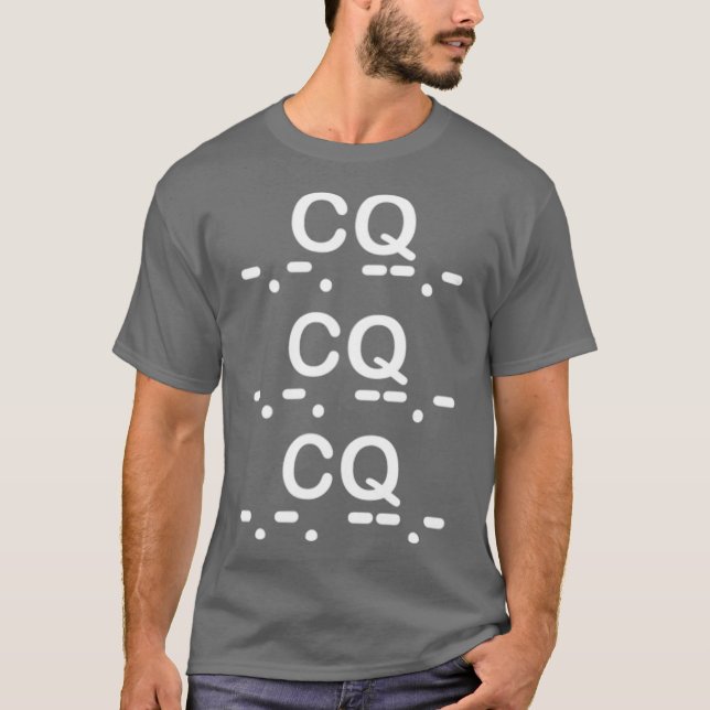 T-shirt CQ CQ CQ Code Morceau Cham amateur Ham CQ (Devant)