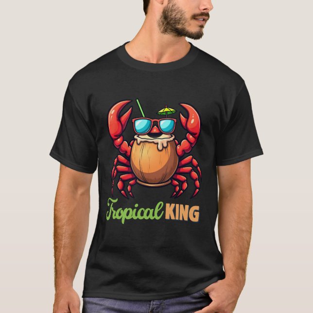 T-shirt Crabe à la noix de coco cool : Vibes tropicales su (Devant)