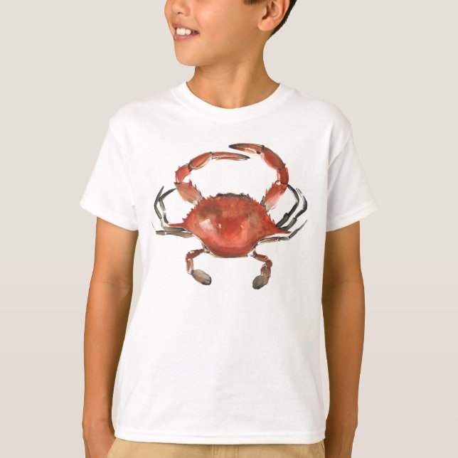 T-shirt Crabe aquarelle - Rouge (Devant)