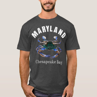 T-shirt Crabe bleu peint de la baie Chesapeake du Maryland