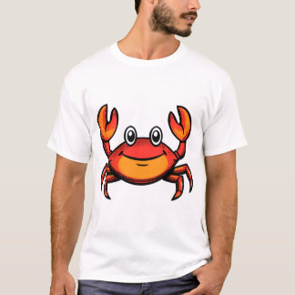 T-shirt Crabe de bande dessinée en demi-teinte