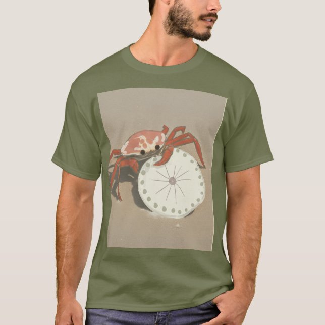T-shirt crabe de plage et dollar de sable (Devant)