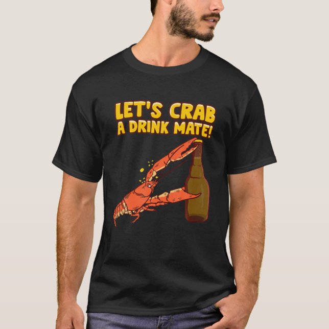 T-shirt Crabe - Drôle Boire Pun de bière - Plage Ocean Art (Devant)