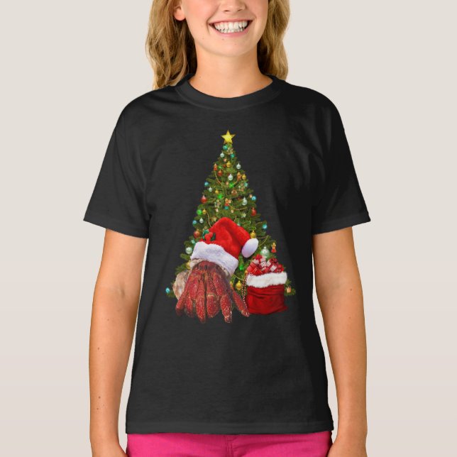 T-Shirt Crabe père Noël Amusant Crabe de Noël Hermite Crab (Devant)