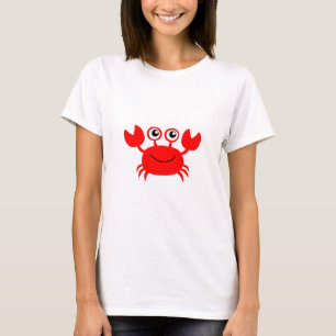 T-shirt Crabe rouge heureux de bande dessinée