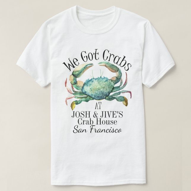 T-shirt Crabs Restaurant de fruits de mer Chemise (Design devant)