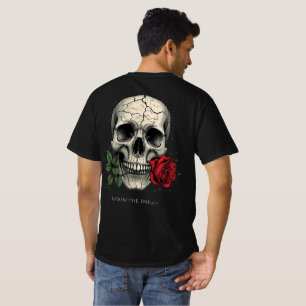 T-shirt Cracked Skull Rose – Vivre le Rêve