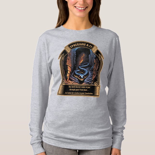 T-shirt Cracks Dans Votre Fondation Éphésiens 6:11 (Devant)
