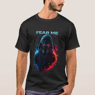 T-shirt Craignez Moi Cyberpunk Guerrier à Capuche Rouge et