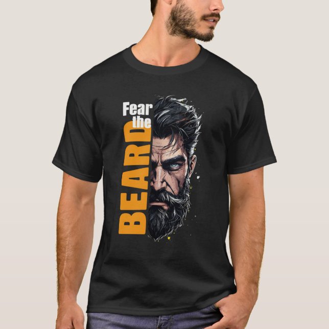 T-shirt Craindre la demi-face de la barbe (Devant)