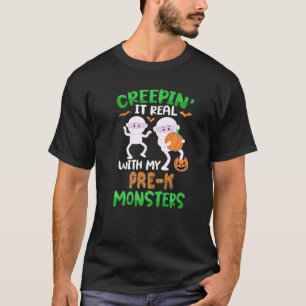 T-shirt Cramponner Réel Avec Mes Monstres De Pre-Maternell