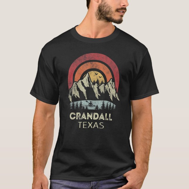 T-shirt Crandall Texas Mountain Sunset Sunrise Kayaking (Devant)