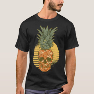 T-shirt Crâne à l'ananas Plages amusantes d'Aloha Pinea Ha