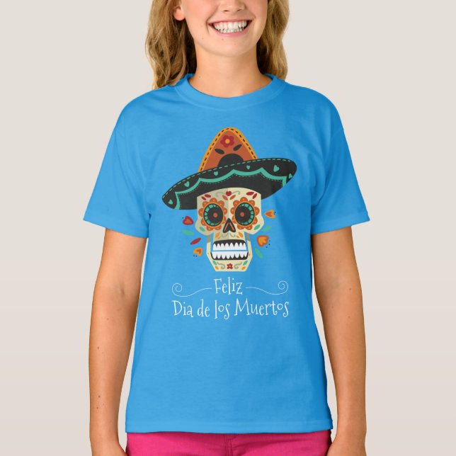T-shirt Crâne à sucre avec Casquette Dia de Muertos | Chem (Devant)