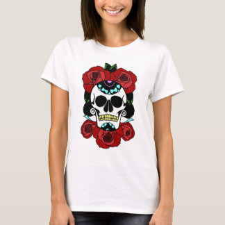 T-shirt Crâne à sucre avec Roses rouges