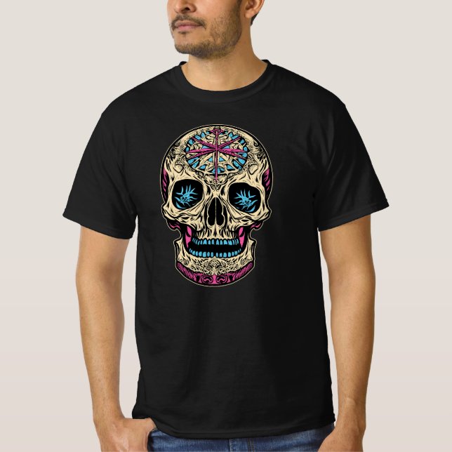 T-shirt Crâne à sucre Dia De Los Muertos (Devant)