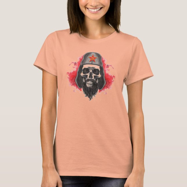 T-shirt crâne à tête nue pour femmes (Devant)
