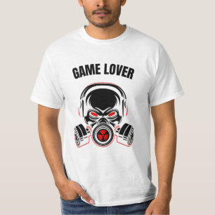T-shirt Crâne agressif en Masque à gaz avec casque