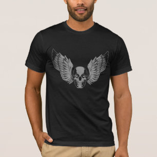 T-shirt crâne ailé gris