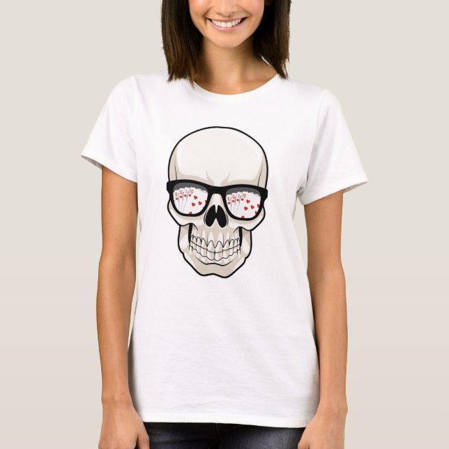 T-shirt Crâne au Poker avec lunettes de soleil (Devant)