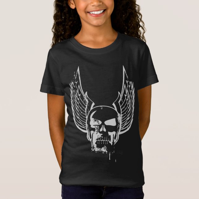 T-Shirt Crâne avec ailes éthérées (Devant)