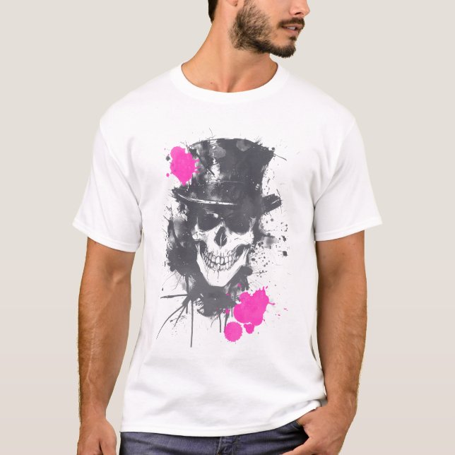 T-shirt Crâne avec chapeau supérieur (Devant)