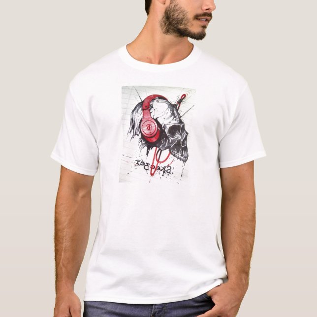 T-shirt Crâne avec conception casque (Devant)
