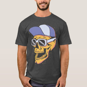 T-shirt Crâne Avec Lunettes De Soleil Et Lunettes De Squel