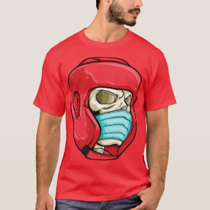 T-shirt Crâne avec masque facial et casque de boxe