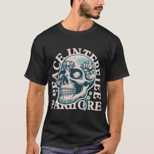 T-shirt Crâne avec motif de lotus et texte