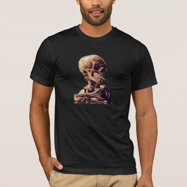T-shirt Crâne avec une cigarette brûlante par Van Gogh (Devant)