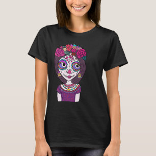 T-shirt Crâne Calavera Mexicaine Catrina Dia de Muertos Ar