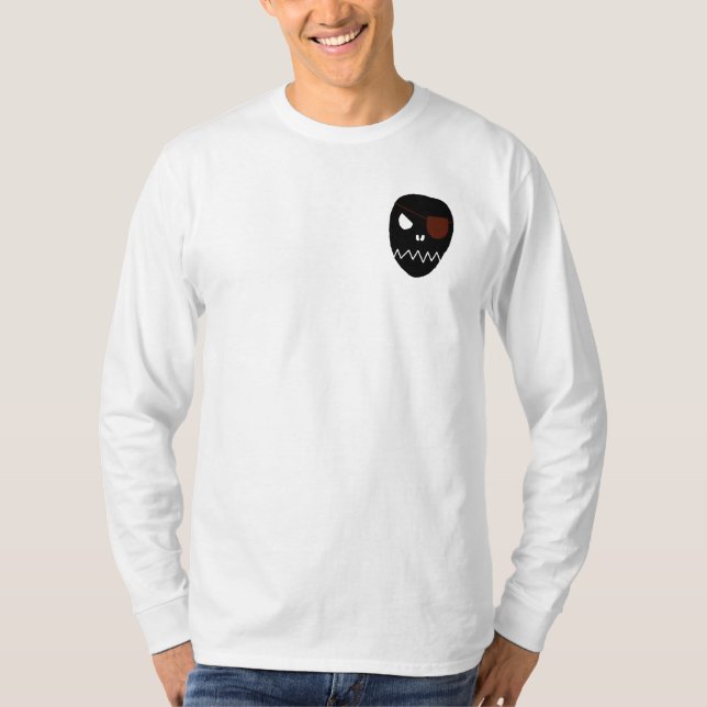 T-shirt Crâne - chemise de douille de Henley de la toile (Devant)
