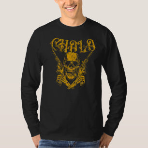 T-shirt Crâne Cholo Gangster Avec Pistols Croisés 1