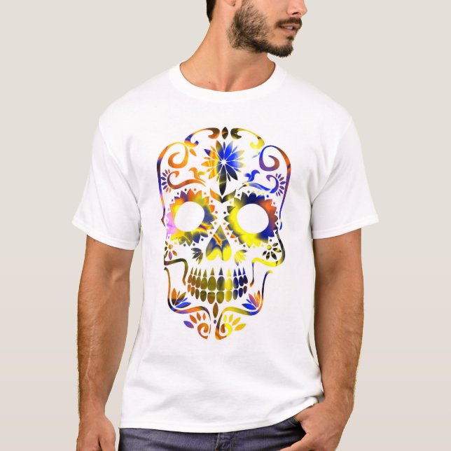 T-shirt crâne coloré (Devant)