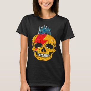 T-shirt Crâne Coloré Punk Rock Cool Avec Squelette Mohawk