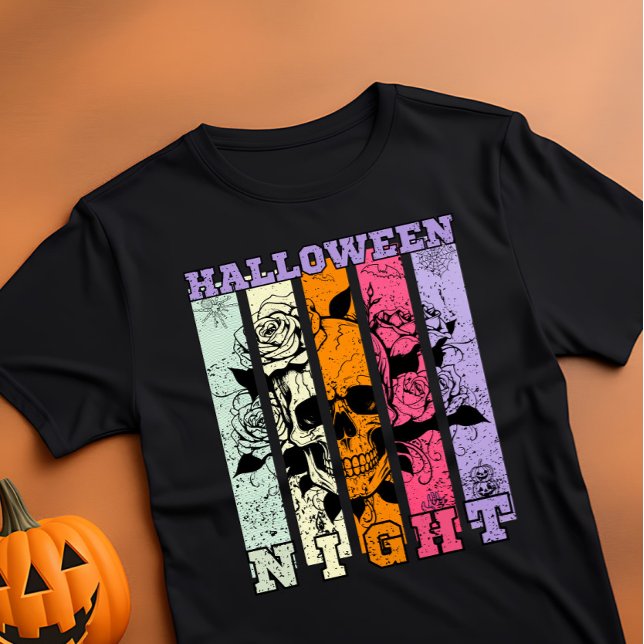 T-shirt Crâne couleur pastel de nuit d'Halloween (Créateur téléchargé)