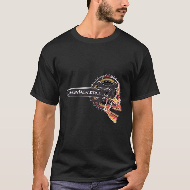 T-shirt Crâne Crankset Mountain Bike Mtb (Devant)