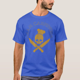 T-shirt crâne croisé couteaux barbecue humour cuisine fume