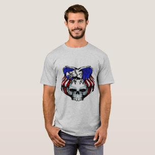 T-shirt Crâne d'aigle patriotique, Personnaliser,