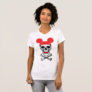 T-shirt Crâne dans un chapeau à oreilles de souris de dess