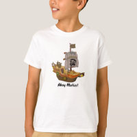 Crâne de bateau de pirate et enfants 2 de drapeau