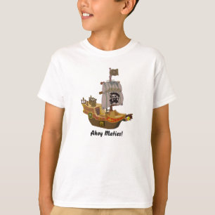T-shirt Crâne de bateau de pirate et enfants 2 de drapeau