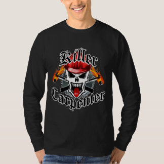T-shirt Crâne de charpentier avec le casque antichoc rouge