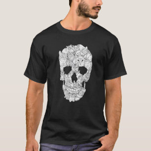 T-shirt Crâne de Chat 2022 Costume d'Halloween de squelett